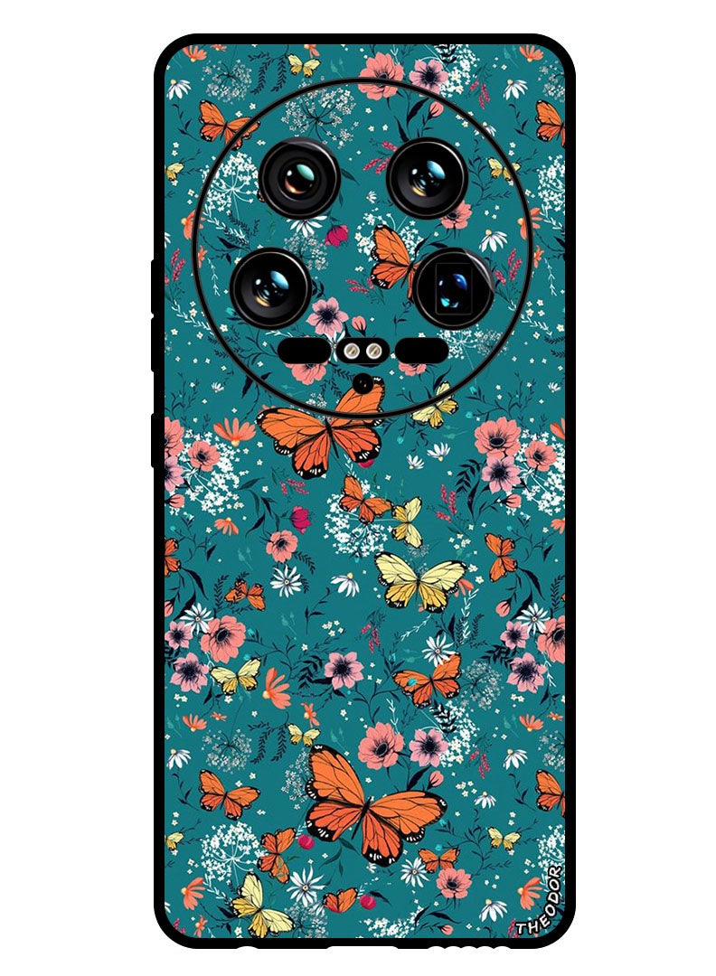 Theodor Protective Case Anti Scratch Shock Proof Bumper Cover For Xiaomi 14 Ultra Butt Flowers - Image 1