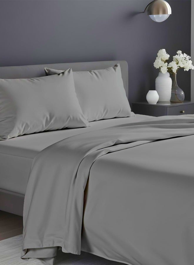 Chase Up Premium Grey King Bed Sheet Set – 4 Piece Bed Sheet Set – King Size 270 cm x 260 cm - Soft Brushed Microfiber Bed Sheets - 40 cm Deep Pockets Sheets Wrinkle Free & Fade Resistant - Image 2