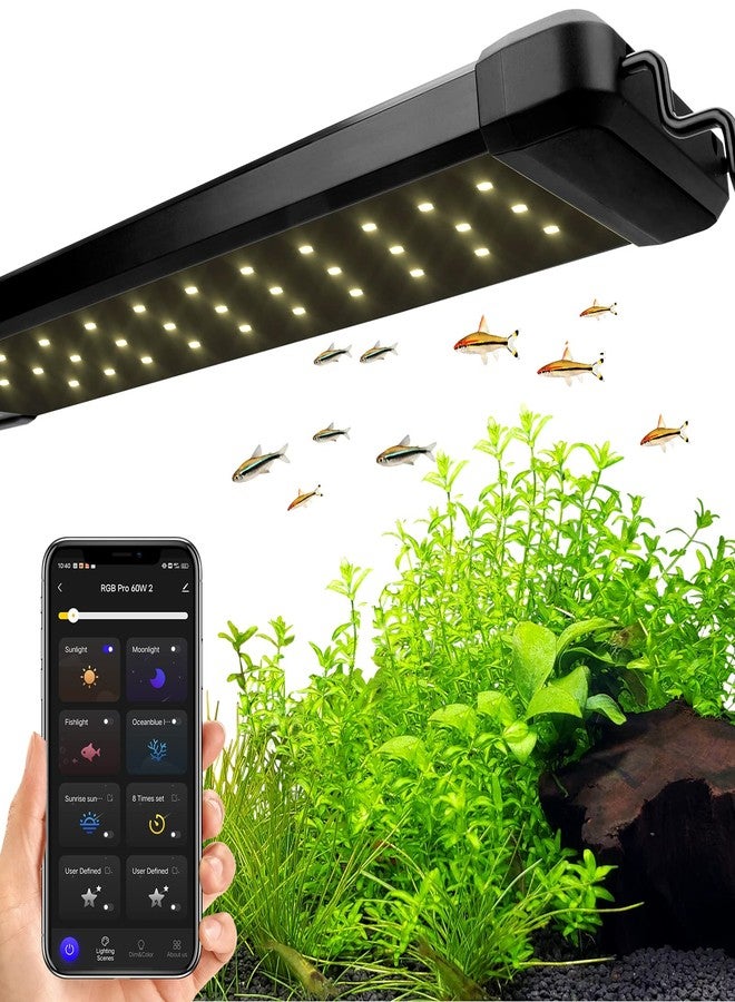 hygger 18W Smart Aquarium Light, Bluetooth LED Light with App Control, Full Spectrum Fish Tank Light with 24/7 Lighting Cycle, 5 Modes, Adjustable Timer, for 12"-18" Freshwater Planted Tank - Image 1