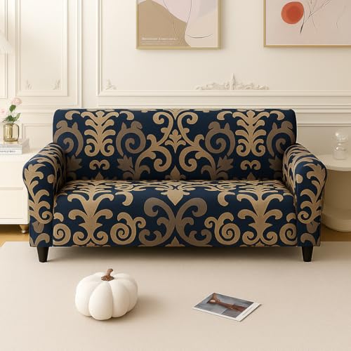 Homerz Premium 3 Seater Universal Elastic fit Sofa Cover Fully Covered, Non-Slip Sticky Elastic Stretchable Sofa Set Slipcover Protector (Royal Touch, 3 Seater) - Image 1