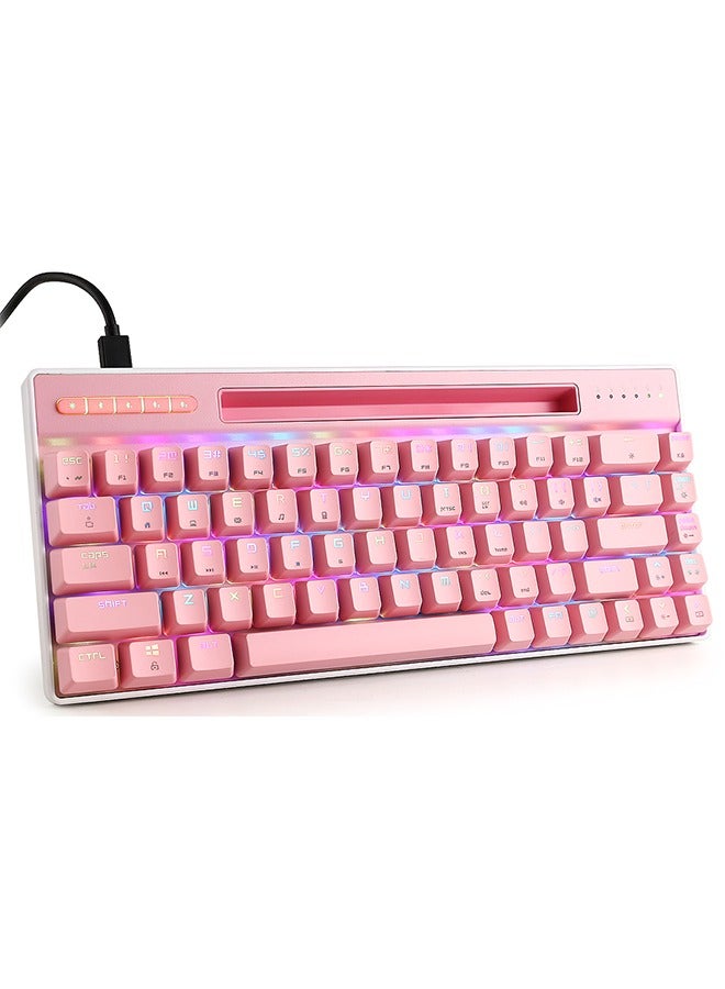 MK16 Bluetooth Wired Dual-mode Mechanical Keyboard Gaming Computer Office Pink - Image 2