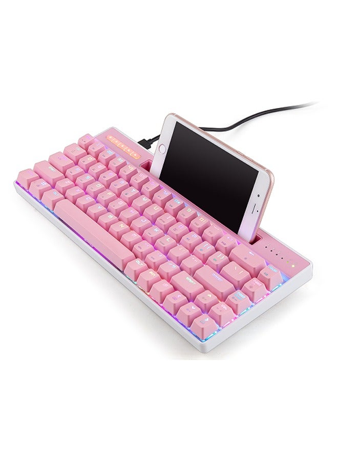 MK16 Bluetooth Wired Dual-mode Mechanical Keyboard Gaming Computer Office Pink - Image 1