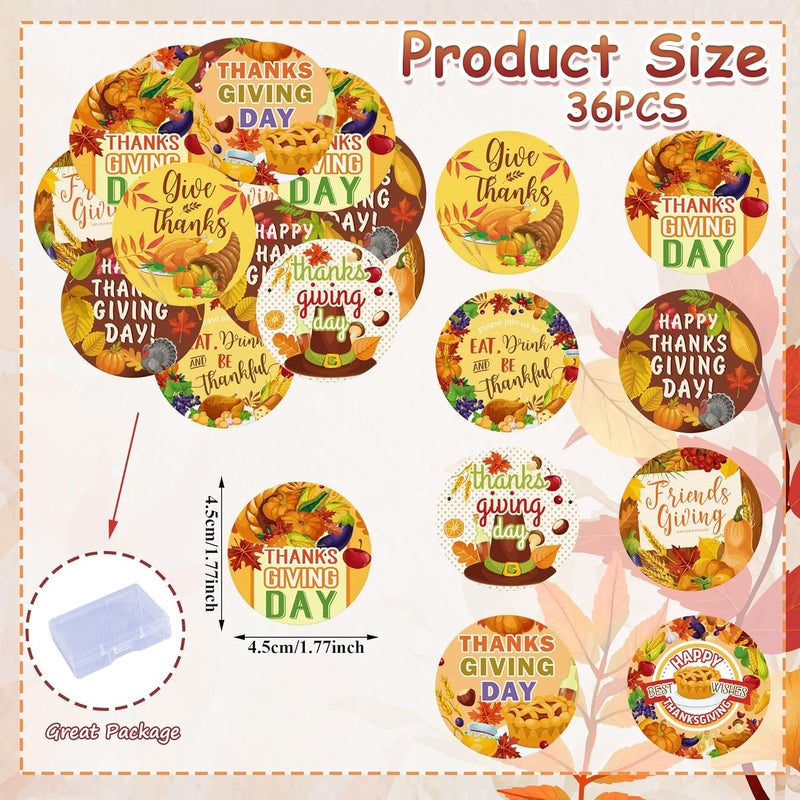 Fyeoxle 36PCS Edible Thanksgiving Day Cupcake Toppers Wafer Paper Give Thanks Cake Decorations Edible Friends Giving Cupcake Picks for Thanksgiving Party Birthday Decor Supplies - Image 2