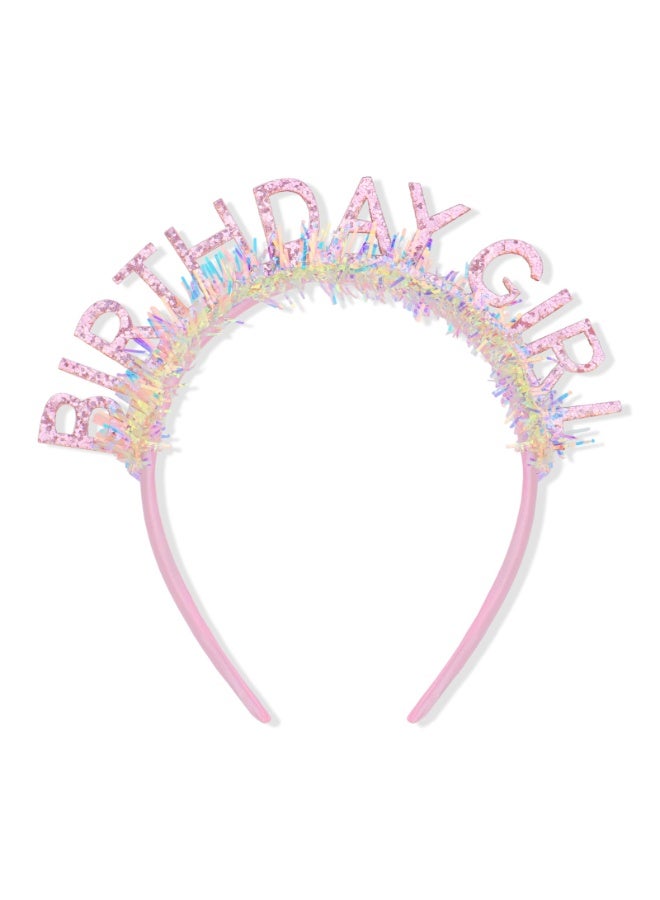 Mordely Birthday Girl Headband for Women & Girls, Pink Glitter Birthday Tiara Crown, Reusable Party Headband for Birthday Celebration - Image 2