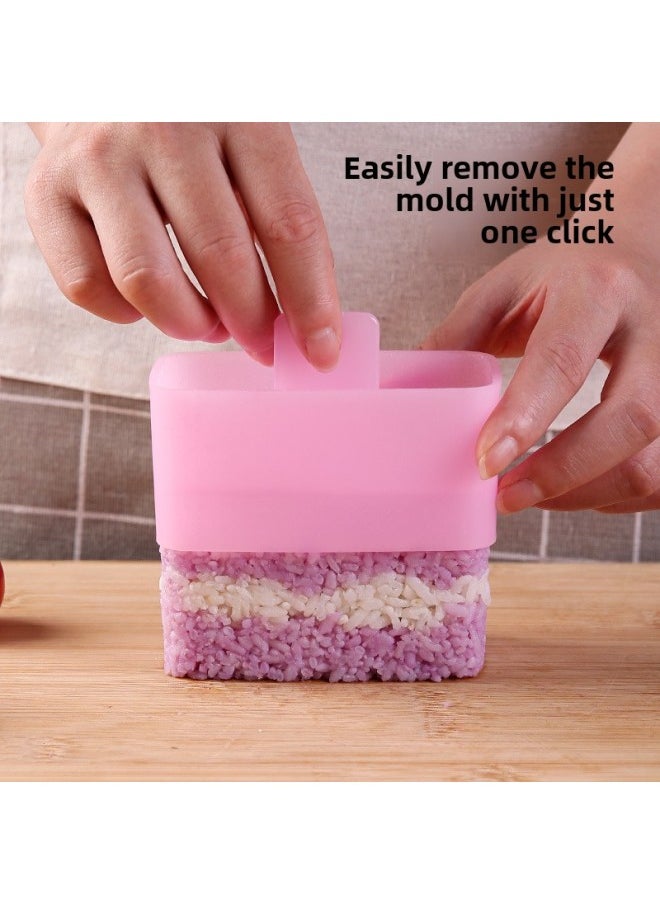 DIY Warship Sushi Mold Rectangular Multi-layer Sushi Multi-layer Rice Ball Mold Children's Food Supplement Bento Tool-Specifications:F167 Thousand Layer Pink Opp