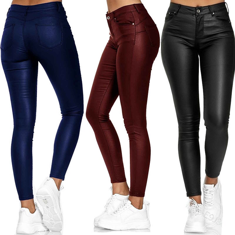 Women's PU Leather Casual Pants - Image 1