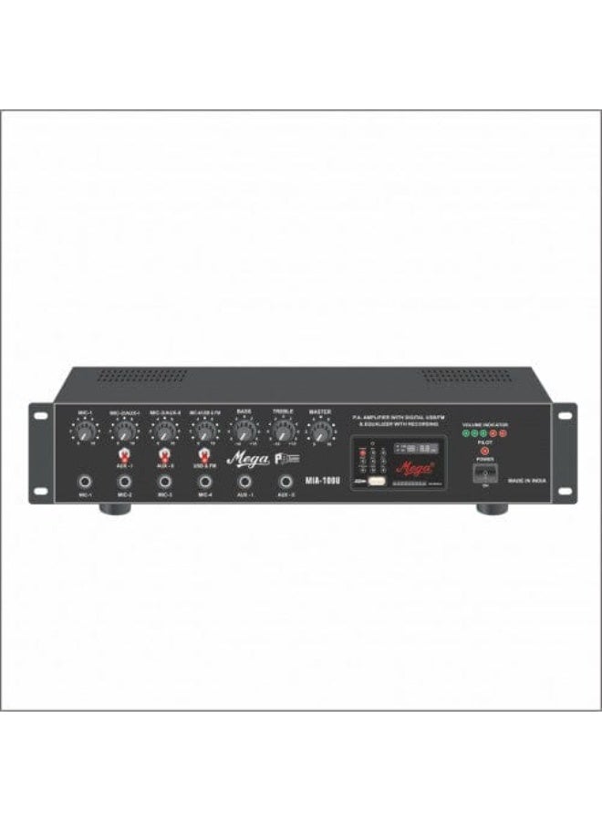 MEGA MIA 100U – Professional 100W PA Mixer Amplifier with Multi-Input Support (70V/100V Line) - Image 2