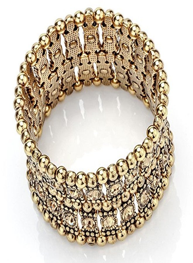 Szxc Womens Ballroom Rhinestone Stretch Cuff Bracelets Fit Wrist Circumference From 6.5" to 7.5" - Lead & Nickle Free - Image 2