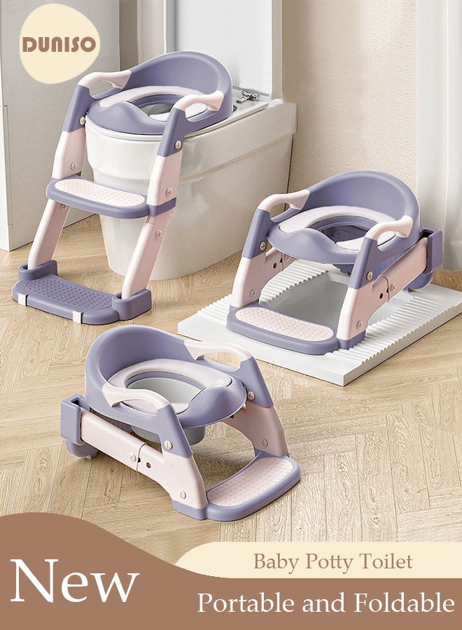 Duniso Potty TrainingSeat with Step Stool with comfortable adjustable and foldable seat for kids Boys Girls. - Image 1