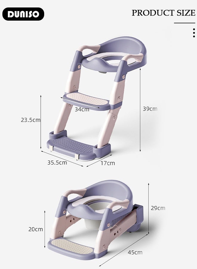 Duniso Potty TrainingSeat with Step Stool with comfortable adjustable and foldable seat for kids Boys Girls. - Image 2