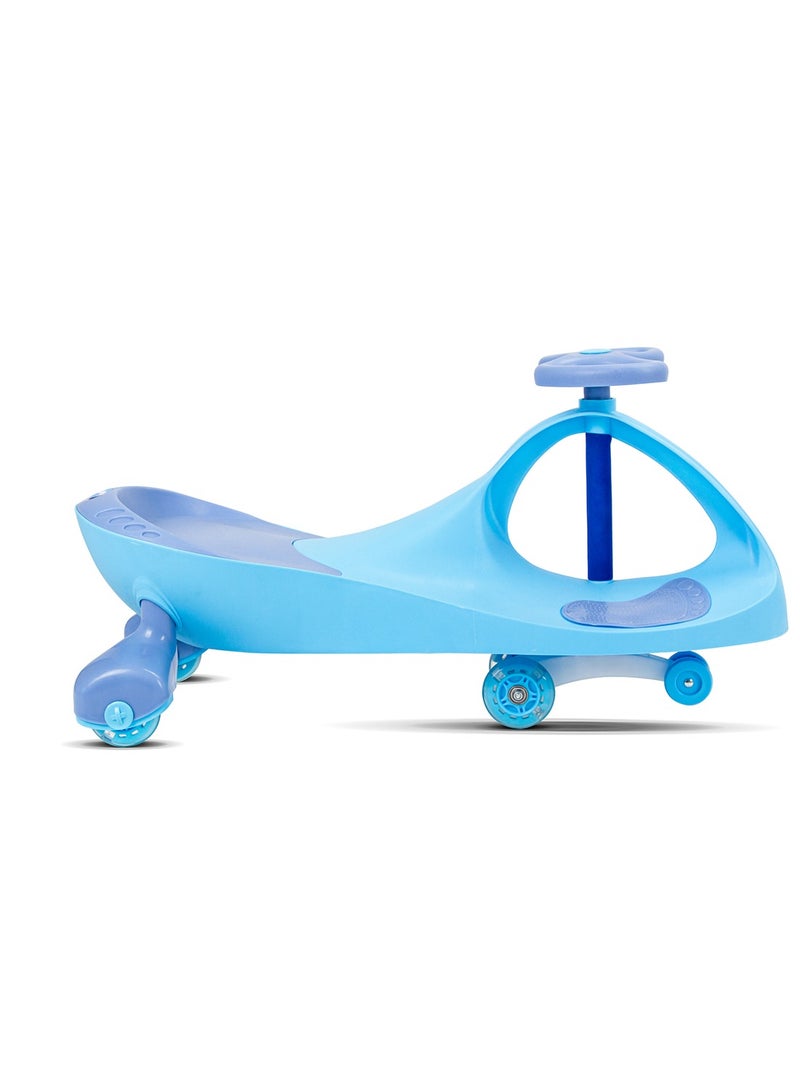 ZIGGY Swing Car Ride-On Toy for Kids Ages 2+ | Blue Wiggle Car with LED PU Wheels, Butterfly Steering, Footrests, No Batteries or Pedals | ZG-2001 - Image 2