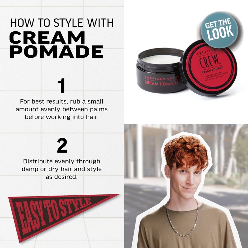 AMERICAN CREW كريم شعر أمريكان كرو للرجال، مثل جل التصفيف مع تثبيت خفيف ولمعان منخفض، 3 أونصة - Image 5