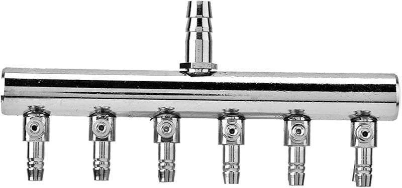 Stainless Steel Aquarium Air Valve 8mm to 4mm 6 Way Pump Splitter Head - Image 3