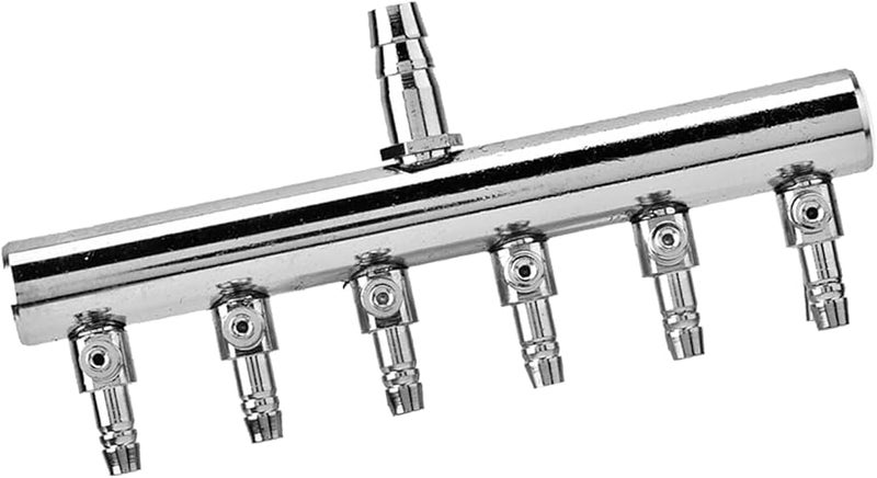 Stainless Steel Aquarium Air Valve 8mm to 4mm 6 Way Pump Splitter Head - Image 2