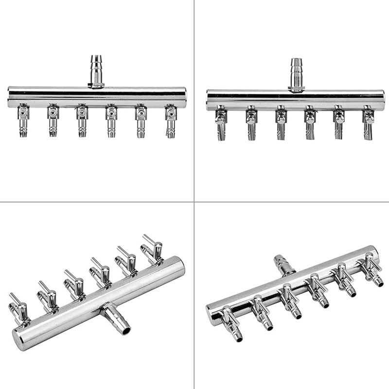Stainless Steel Aquarium Air Valve 8mm to 4mm 6 Way Pump Splitter Head - Image 5