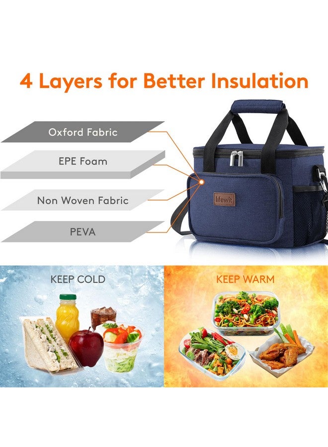 لايفويت حقيبة غداء كبيرة معزولة من لايف ويت، حقيبة تبريد ناعمة للرجال والنساء البالغين، أزرق داكن، 12 علبة (8.5 لتر) - Image 2