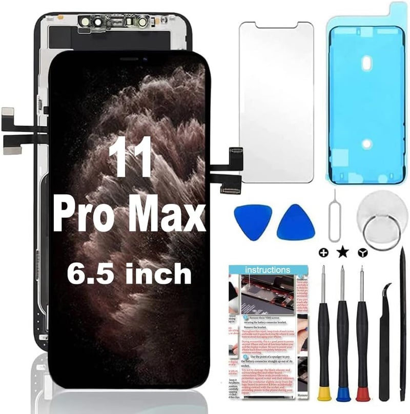 Fixerman Store for iPhone 11 Pro Max Screen Replacement 6.5 inch, 3D Touch LCD Display Digitizer Assembly with Repair Tools - (Model A2161, A2220, A2218) - Image 1