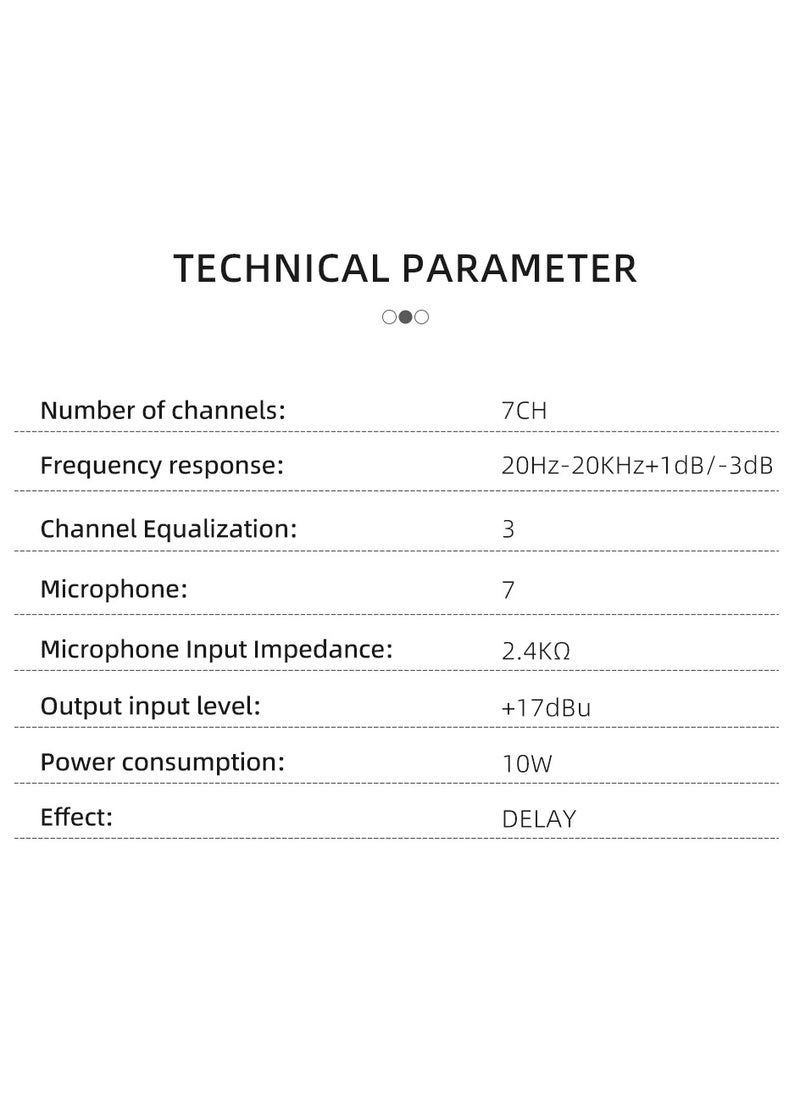 Generic - 7-channel professional mixer portable mixing console computer input 48v power supply F7 Record PC Audio mixer - Image 1