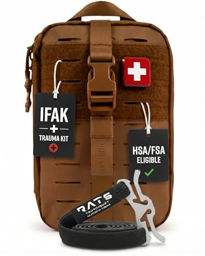 MY MEDIC MyFAK PRO Military IFAK Trauma Kit & First Aid Kit with Tourniquet - HSA FSA Items - Built in USA - Tactical Combat Medical Supplies, Medic Kit, Trauma Pack & Molle Field Operator Bag, Coyote