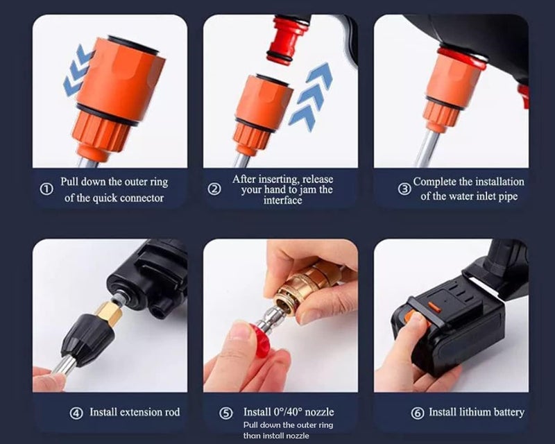 Cordless Car Wash Machine - Rechargeable, for Car, Bike, Garden, Electric Washer Gun with Adjustable Nozzle - Image 1
