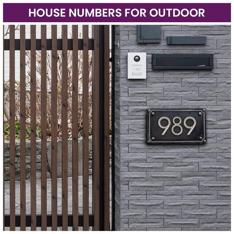 DecorTwist Metal House Number Modern Silver House Numbers For Flat Door Hostel Hotel Lodge Apartment College Library Rack Number Warehouse 10cm 4 Inch Height Number 9 - Image 4