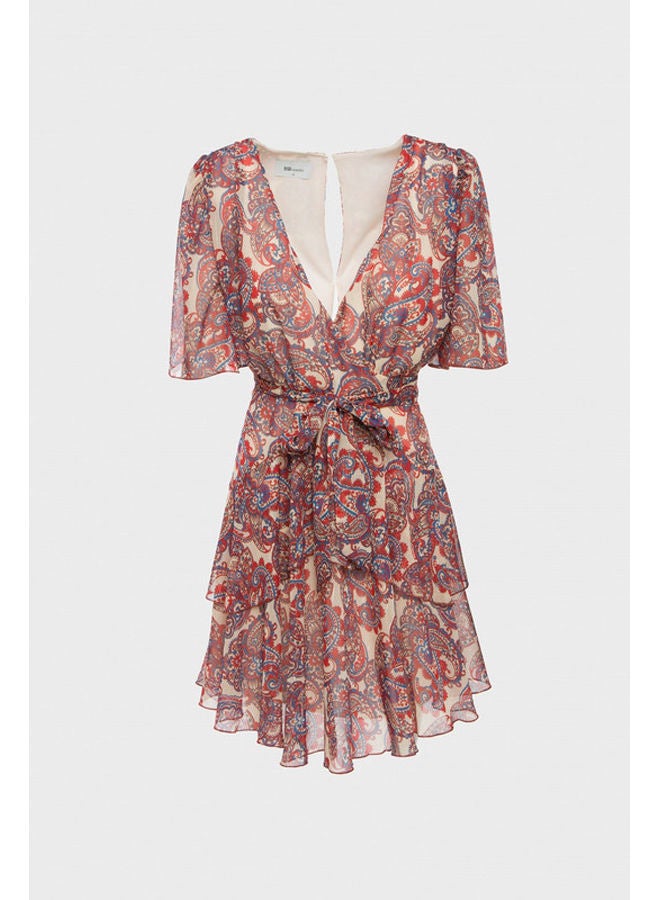 BSB Keyhole printed dress with frills - Image 1