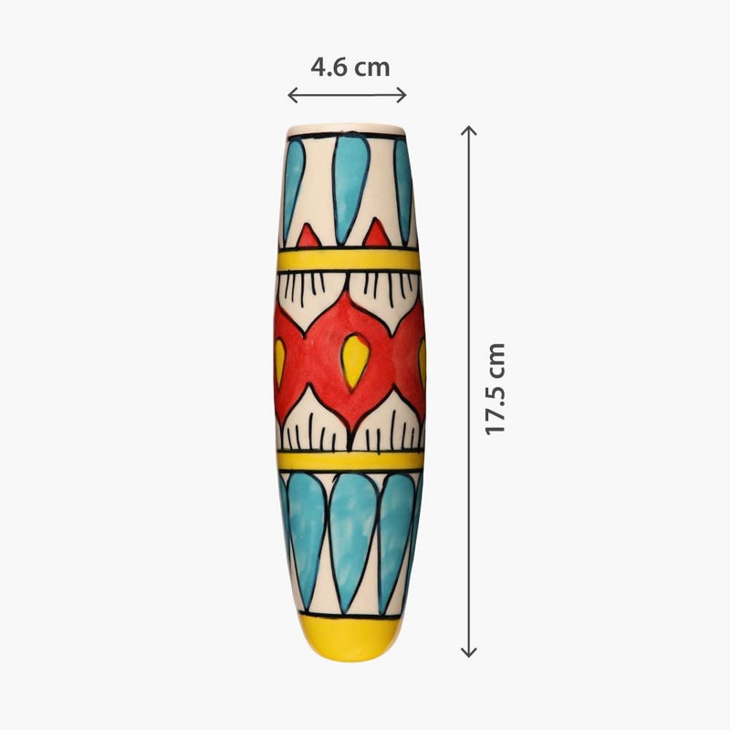 Lazy Gardener Lazy Gardener Mandala Ceramic Magnetic Planter for Fridge Hydroponic Plant Holder for Metal Surfaces Fridge Magnet PotPlantersVases for Plants Red Blue  - Image 3