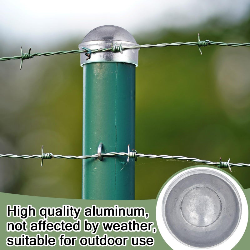 Yaocom 20 Pcs Chain Link Fence Post Cap Round Dome External Post Caps Aluminum Chain Link Caps Only Use For Outside Diameter Post Outdoor Chain Link Fence Parts (1-3/8"") - Image 5