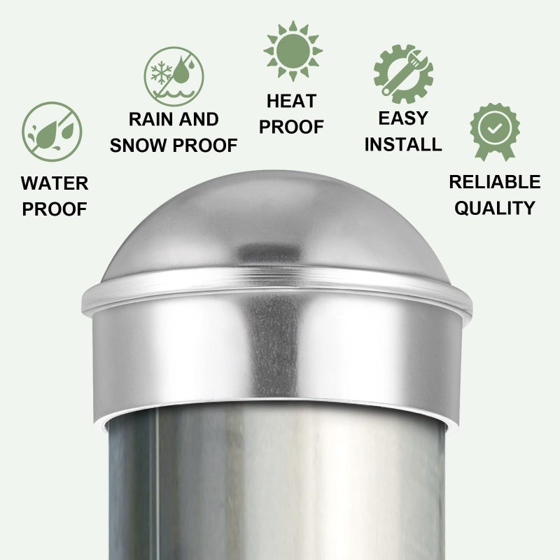 Yaocom 20 Pcs Chain Link Fence Post Cap Round Dome External Post Caps Aluminum Chain Link Caps Only Use For Outside Diameter Post Outdoor Chain Link Fence Parts (1-3/8"") - Image 3