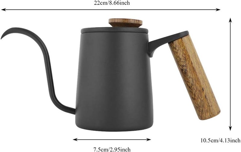 GLOGLOW Drip Coffee Pot, 304 Stainless Steel Gooseneck Kettle for Coffee Lovers and Tea Supplies (Black) - Image 2