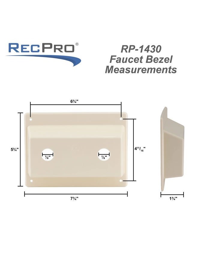 RecPro Faucet Bezel | Stand Off Faucet Cover (White) - Image 4