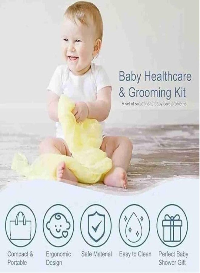 KALRA MAGIC® 5 in 1 Baby Grooming Kit | 1 Soft Bristel Hair Brush, 1 Hair Comb, Nail Clippers, Scissors, Nail File & Case | Safe & Gentle Care Set for Newborns Infants & Toddlers (Yellow) - Image 3