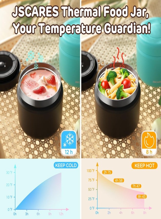JSCARES 12oz Kids Insulated-Food-Jars for Hot-Food, Wide Mouth Soup Thermo Food Jar Insulated Thermal Lunch Container Termo para Comida Caliente Vacuum Thermoses for Keeping Food Warm-Candy Gradient - Image 3