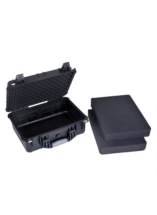 MEIJIA - Portable All Weather Waterproof Camera Case With Foam,Fit Use of Drones,Camera,Equipments,Pistols,Elegant Black,15.98x12.99x6.85inches - Image 1