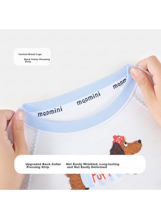 Mqdmini Girls' Long Sleeve T-Shirt 5A Antibacterial Children'S T-Shirt Sweet And Versatile Base Top Love Dog - Image 4