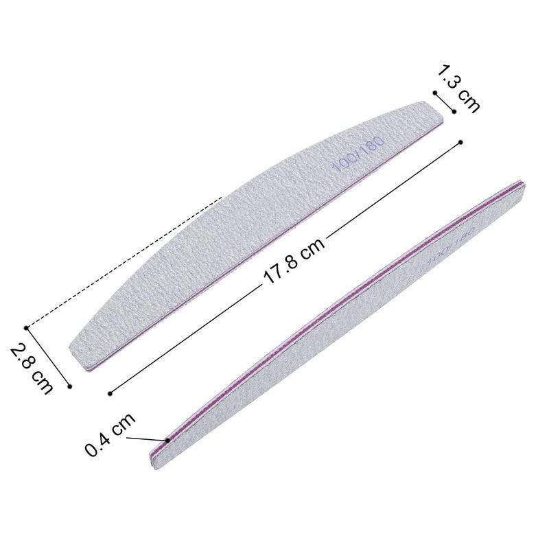 URAQT Professional Nail File, 16 Pieces Double Sided – 100/180 Grit Washable Nail File for Nails, Hair Salon, Pets (White) - Image 4