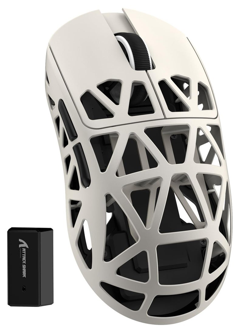 R2 Wireless Gaming Mouse, Superlight Magnesium Alloy, PAW3950 42000 DPI Optical Sensor, 8000Hz Polling Rate, 2.4G/BT/Wired Programmable Mice for Win Mac Gamer