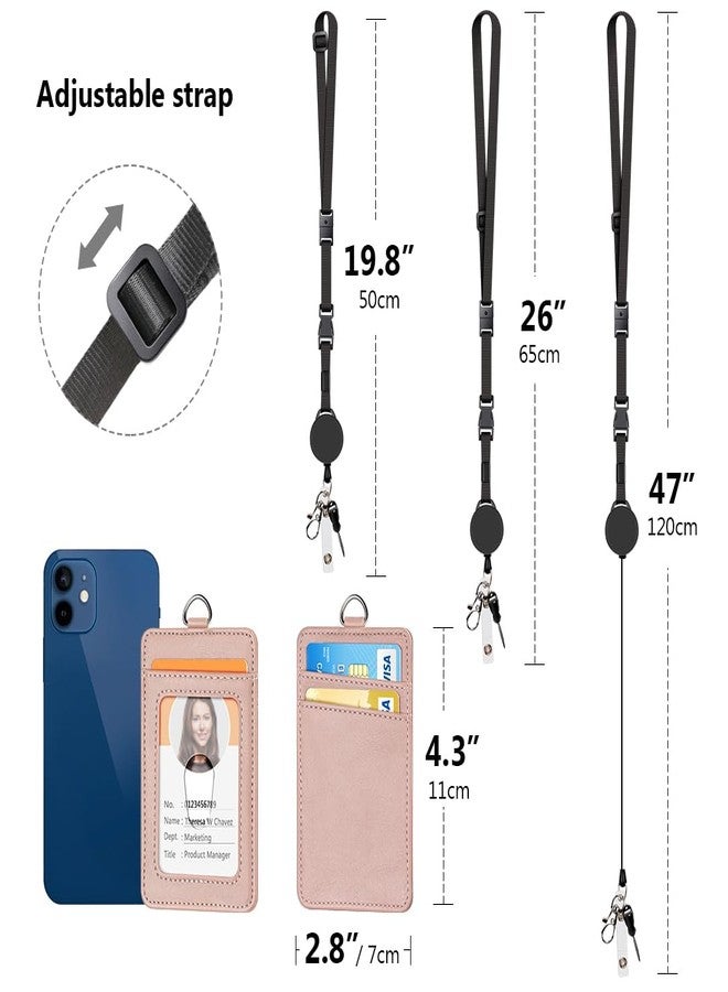 UpUGo Leather Badge Holder and Adjustable Retractable Lanyards, Quick Release Buckle and Safety Breakaway Lanyards with Swivel Metal Clasp for Offices, Staff, Students, Employees - Image 4