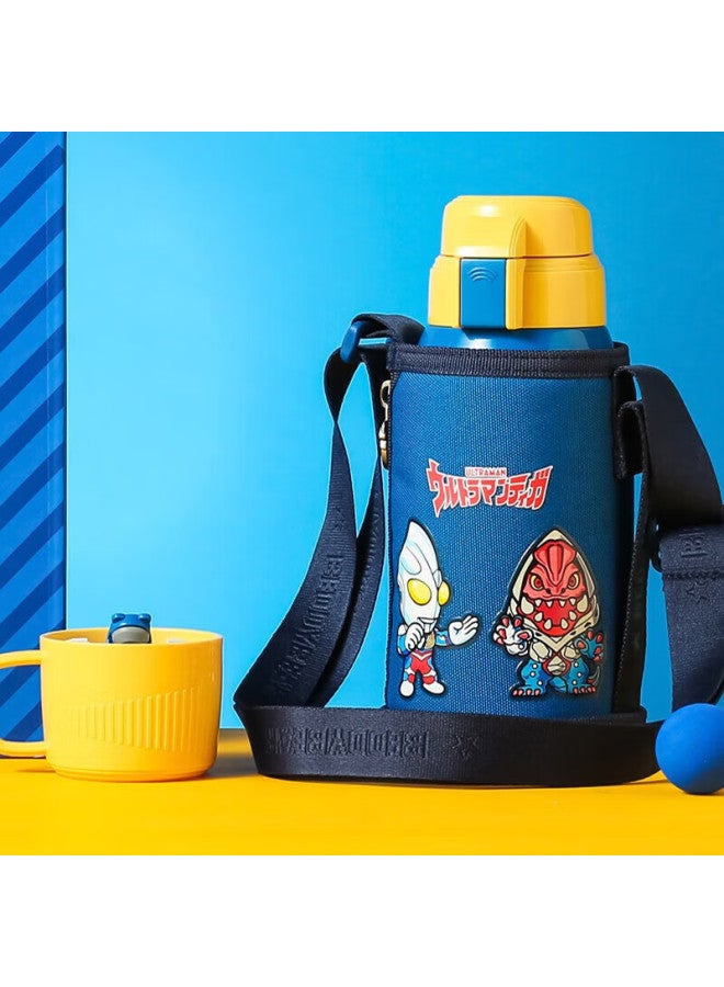 Beddybear Children's Insulated Cup With Straw And Dual Lid, 316 Stainless Steel Student Cup 600ml Ultraman - Image 1