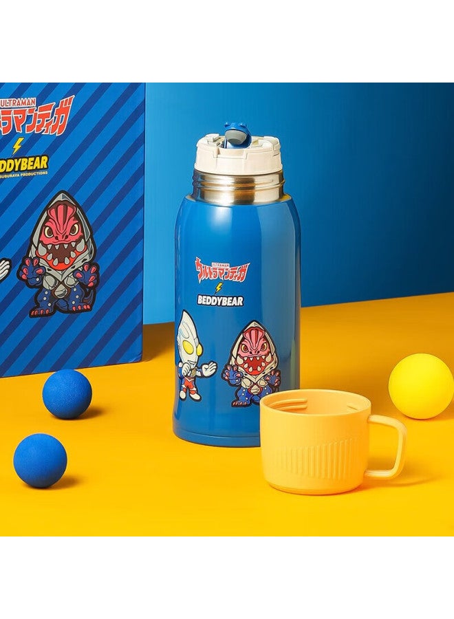 Beddybear Children's Insulated Cup With Straw And Dual Lid, 316 Stainless Steel Student Cup 600ml Ultraman - Image 3