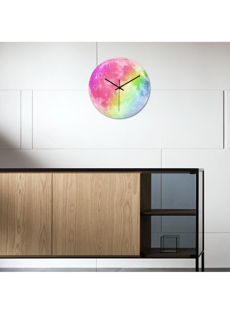 Bluejw Luminous Wall Clock For Bedroom, 12 Inch Silent Battery-Operated Wall Clocks For Living Room Or Kitchen, Large Display Night Light Up Kids Boys Birthday Gift Glow In The Dark -Moon - Image 3