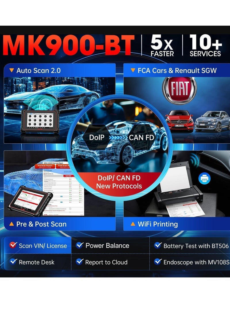 Autel Scanner MaxiCOM MK900BT, 2025 MK900-BT V2.0 Bidirectional Diagnostic Tool - Image 4