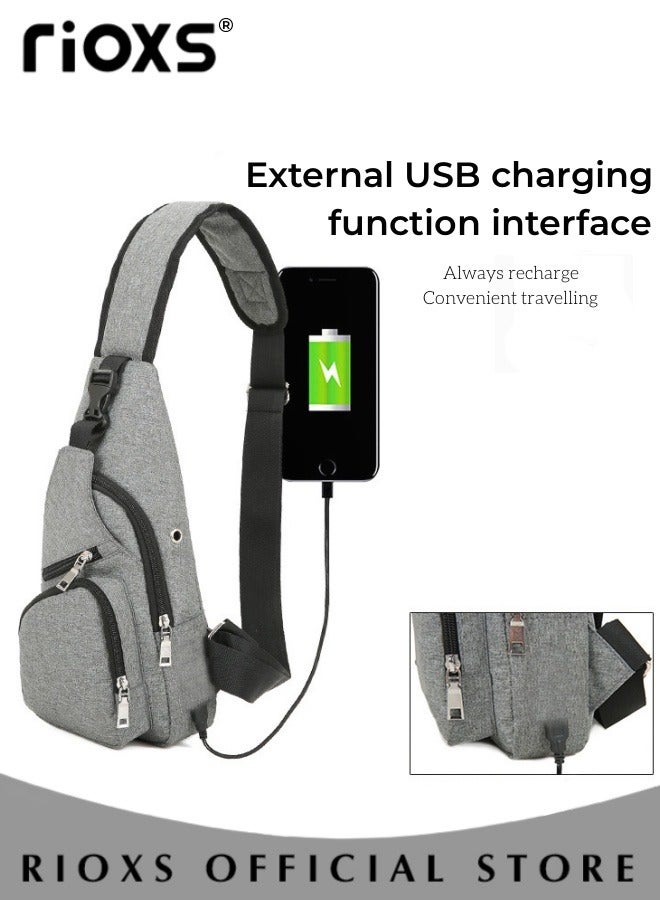 RIOXS Multifunctional Portable Bag Crossbody Body Chest Sling Shoulder Bag Small Backpack for Men Women Casual Backpack Bag Lightweight Waterproof Bag for Travel Hiking - Image 3
