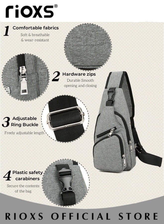 RIOXS Multifunctional Portable Bag Crossbody Body Chest Sling Shoulder Bag Small Backpack for Men Women Casual Backpack Bag Lightweight Waterproof Bag for Travel Hiking - Image 4