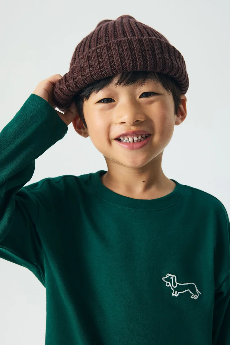 اتش اند ام تي-شيرت قطني مزين بزخارف