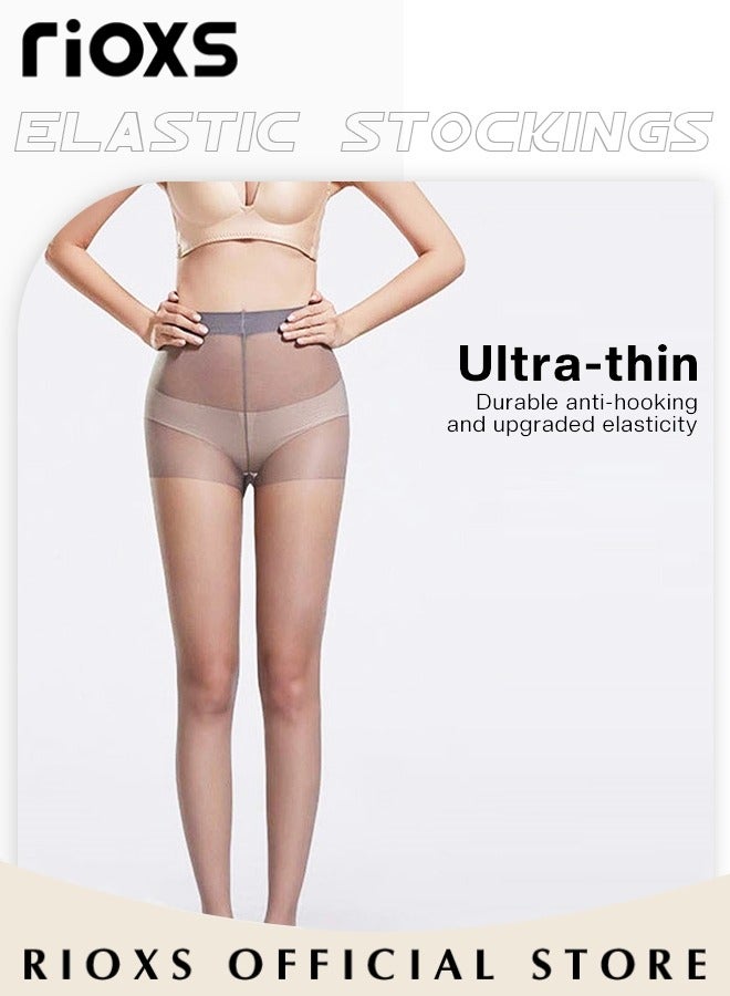 ريوكس 3 أزواج من الجوارب الشفافة للنساء، جوارب طويلة 20D مع أطراف مقواة، مقاومة للتمزق، دعم خفيف للساقين، درزات مسطحة، جوارب غير مرئية للأصابع، مناسبة للعشاء الرسمي، حفلات الزفاف، الحفلات وغيرها. - Image 5