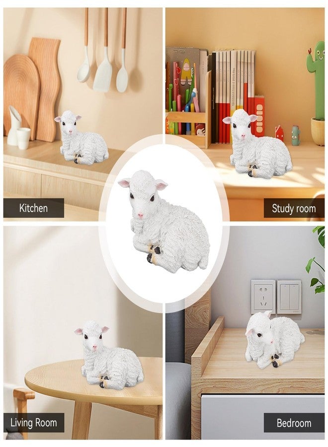 Jwthee Mini Sheep Figurines, Mini Sheep Figurines Home Decor Small Sheep Resin Lamb Figurines Statues Lamb Statue Sheep Ornaments Desktop Decoration for Yard Patio Landscaping Home Decor - Image 2