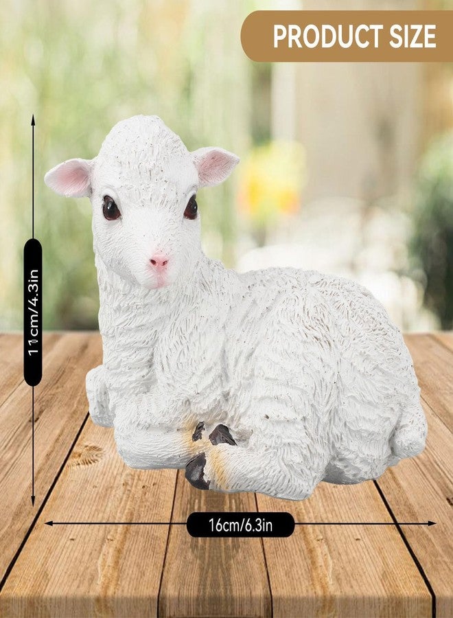 Jwthee Mini Sheep Figurines, Mini Sheep Figurines Home Decor Small Sheep Resin Lamb Figurines Statues Lamb Statue Sheep Ornaments Desktop Decoration for Yard Patio Landscaping Home Decor - Image 3