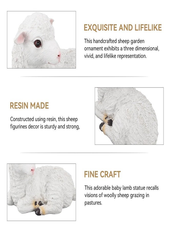 Jwthee Mini Sheep Figurines, Mini Sheep Figurines Home Decor Small Sheep Resin Lamb Figurines Statues Lamb Statue Sheep Ornaments Desktop Decoration for Yard Patio Landscaping Home Decor - Image 4