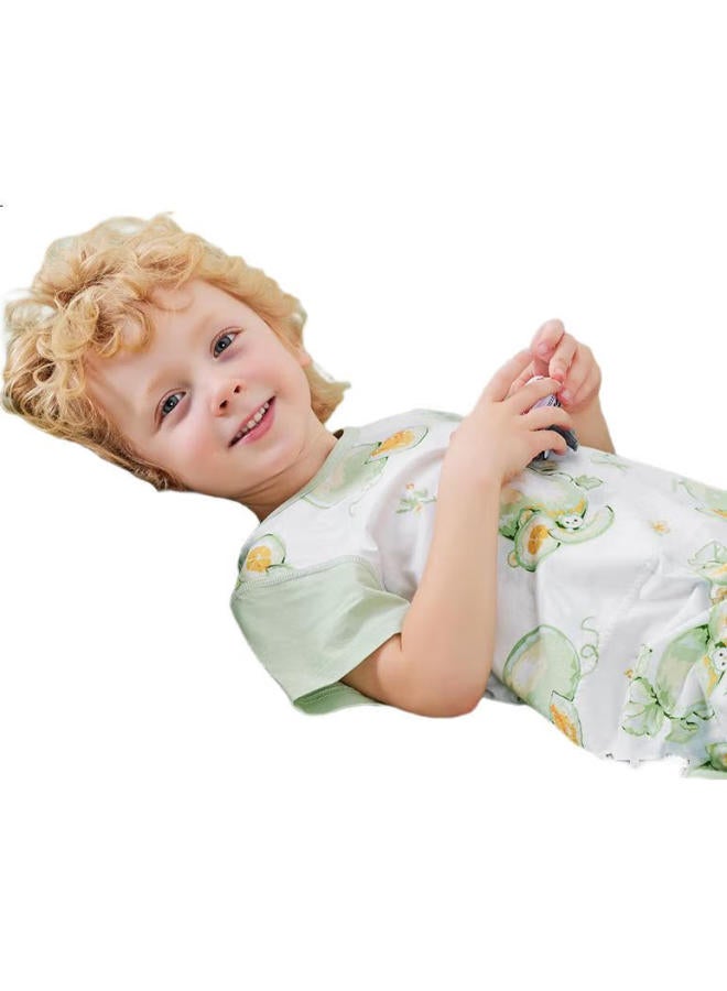 Beptides Children'S Pajamas Summer Thin New Cotton Short-Sleeved Home Service Jumpsuit For Boys And Girls - Image 1